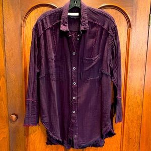 We The Free from Free People Raw Edge Button Front Shirt